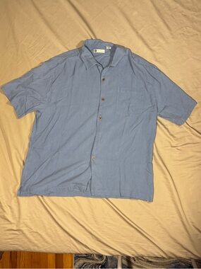 Bachrach Light Blue Short-Sleeve Button-Down Shirt
